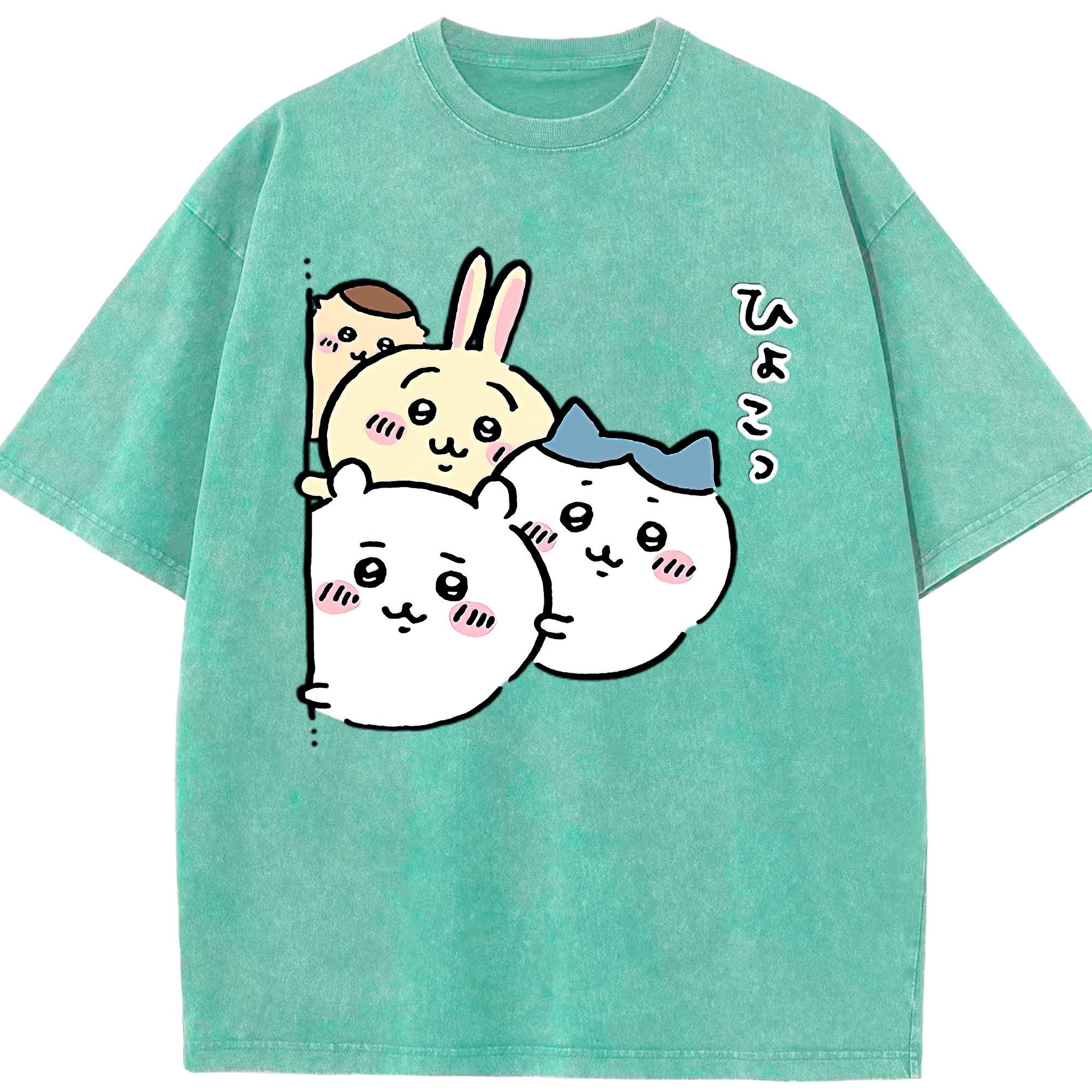 （画像用） ちいかわ ちいかわ Chii-kawa chiikawa 綿100% ヴィンテージ風 半袖Tシャツ（フロントプリント）